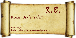 Kocs Brúnó névjegykártya